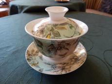 Porzellan-Gaiwan, Blütengezwitscher, 160ml