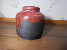 Raku-Dose, Wilde Ruhe, Höhe 11cm, 540g