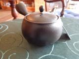 Tokonamekanne aus Japan, ca. 290ml, Tonsieb, hochwertig, anthrazitfarben