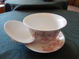 Porzellan-Gaiwan, Rosa Sakura, 160ml, klassische Form