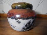 Raku-Dose, Dalmatiner, Höhe 12,5cm, 760g