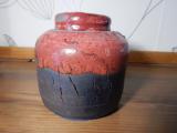 Raku-Dose, Wilde Ruhe, Höhe 11cm, 540g